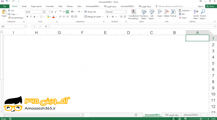 ایجاد یک کارپوشه خالی (Blank Workbook) جدید با کلید های ترکیبی (Ctrl + N) در اکسل 2016 (Excel 2016)