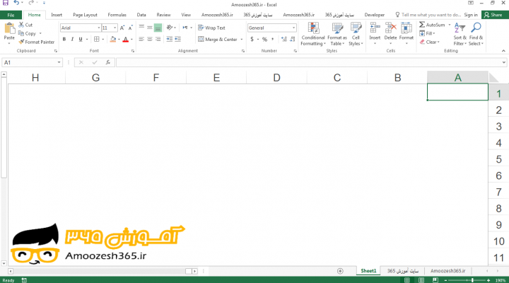 کاربرد کلیک چپ ماوس جهت تغییر اسم یا نام کاربرگ (Worksheet) در اکسل 2016 (Excel 2016)