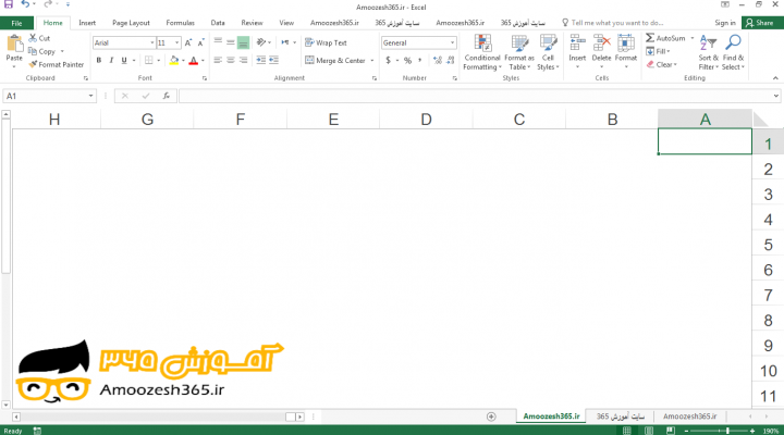 پنهان کردن خطوط راهنما (Gridlines) در اکسل 2016 (Excel 2016)