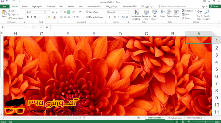 قرار دادن عکس در پس زمینه (Background) کاربرگ در اکسل 2016 (Excel 2016)