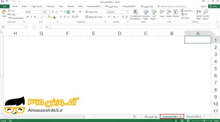 کاربرد کلیک چپ ماوس جهت جا به جایی یا انتقال (Move) یک کاربرگ در اکسل 2016 (Excel 2016)