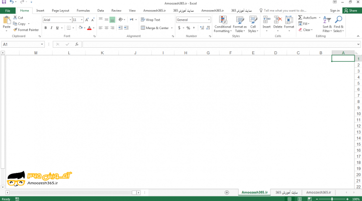 بزرگنمایی زوم (Zoom) در کاربرگ در اکسل 2016 (Excel 2016)