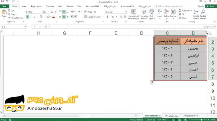 کاربرد گزینه متناسب با انتخاب شده (Fit selection) جهت بزرگنمایی یک محدوده در اکسل 2016 (Excel 2016)