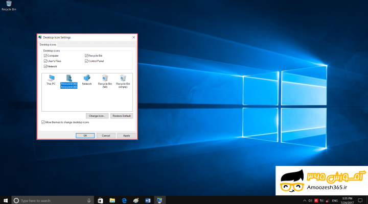 تنظیمات مرتبط یا مشاهده آیکن های پیش فرض ویندوز (Related Setting) ظاهر ساختن آیکن This PC در سیستم عامل ویندوز 10