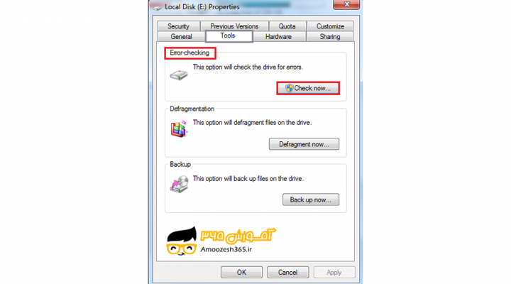 نحوه چک کردن خطاهای هارد دیسک Check Your Hard Drive for Errors در ویندوز 7 (WINDOWS 7)
