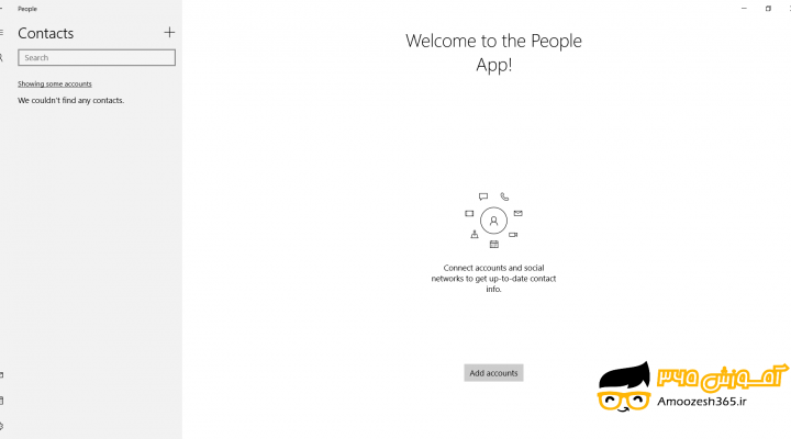 ایجاد یک مخاطب Create people در سیستم عامل ویندوز 10 (WINDOWS 10)