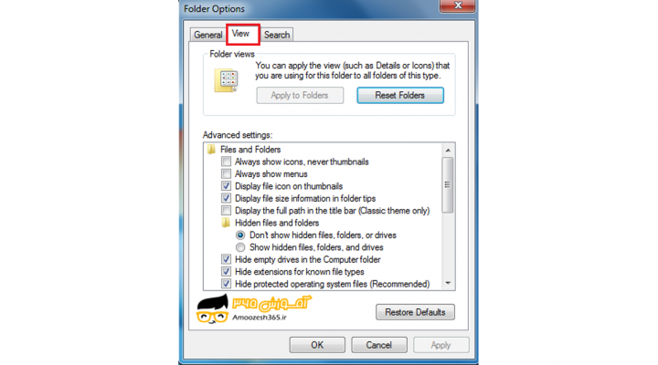 معرفی و کاربرد Folder Explorer Option  در ویندوز 7 (WINDOWS 7)