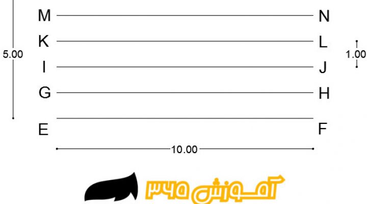 Copy 5 خط در اتوکد دو بعدی 2019