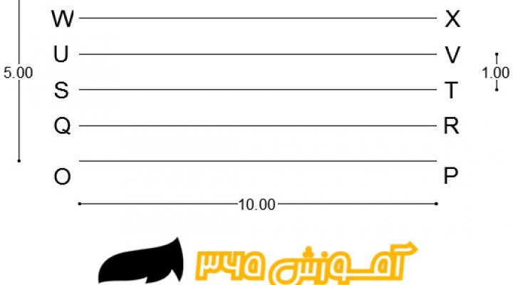 Copy Array Fit 5 خط در اتوکد دو بعدی 2019