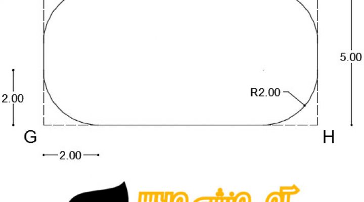Fillet Polyline در اتوکد دو بعدی 2019