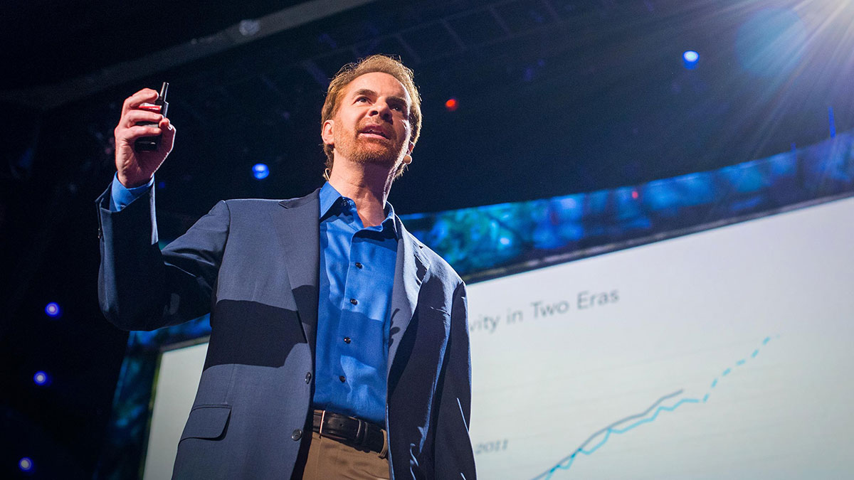 سخنرانی تد : اریک برینجولفسون، کلید پیشرفت، مسابقه به کمک ماشین ها